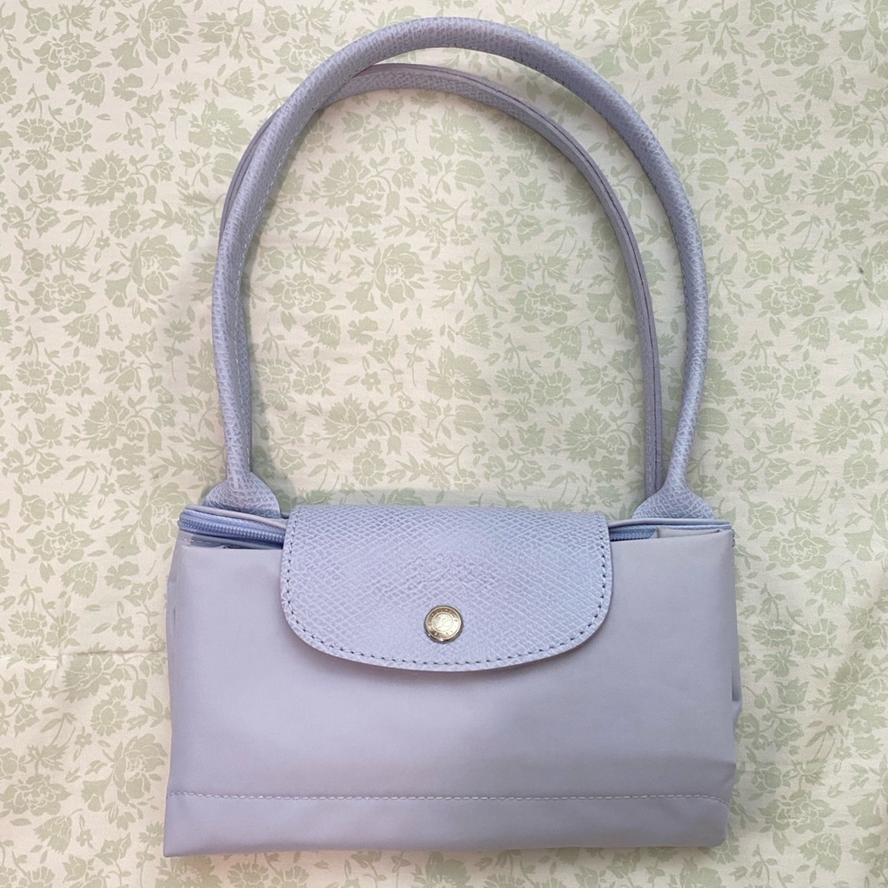 Longchamp Le Pliage Green M Tote | Sky Blue | Limited Edition S/S 2023 | EUC